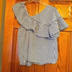 Off shoulder gingham top